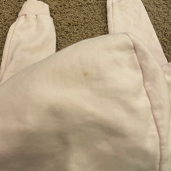 John Galt/Brandy Melville Light/Pastel Pink Crystal Cropped Zip-Up Hoodie - Picture 5 of 6